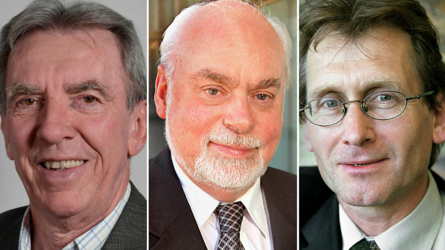 Нобелевские лауреаты по химии 2016 года Ж.-П. Саваж, Ф. Стоддарт и Б.Л. Феринга